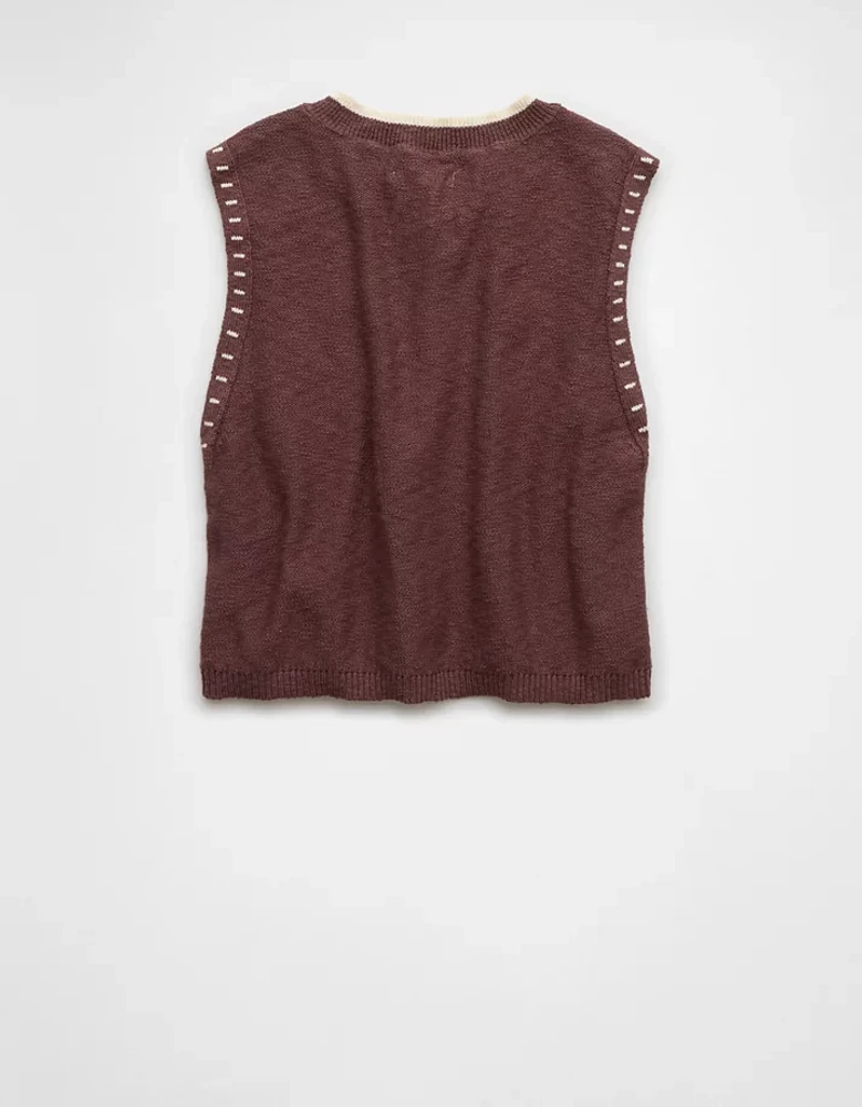 Veste à boutons en tricot de chandail col rond AE