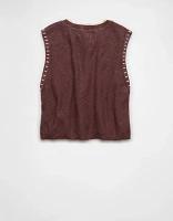 Veste à boutons en tricot de chandail col rond AE