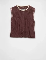 Veste à boutons en tricot de chandail col rond AE