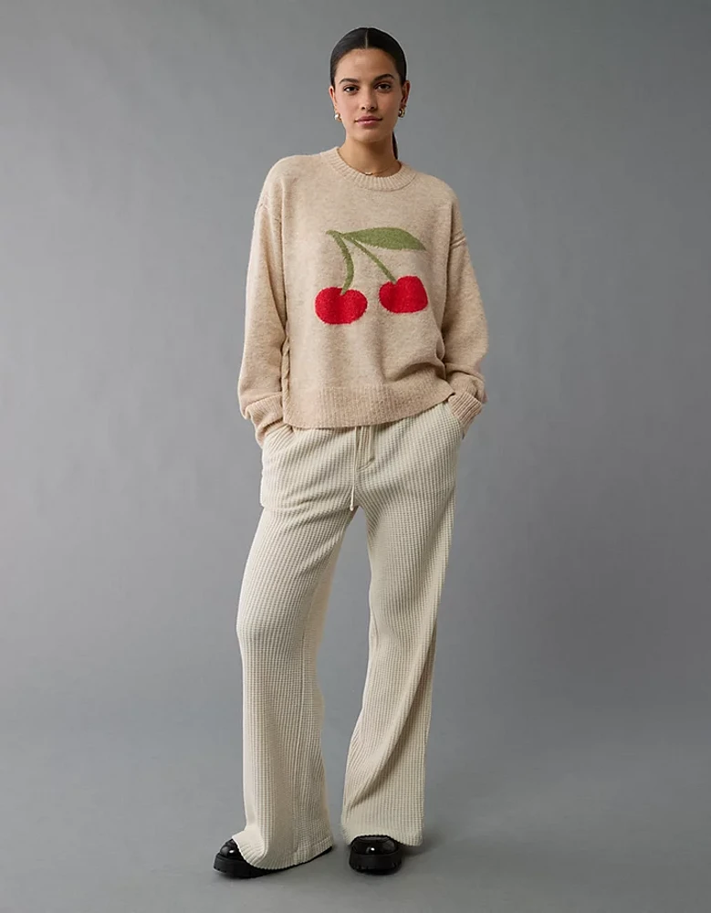 AE Whoa So Soft Cherry Crew Neck Sweater