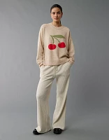 AE Whoa So Soft Cherry Crew Neck Sweater