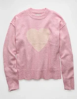 AE Whoa So Soft Heart Crew Neck Sweater