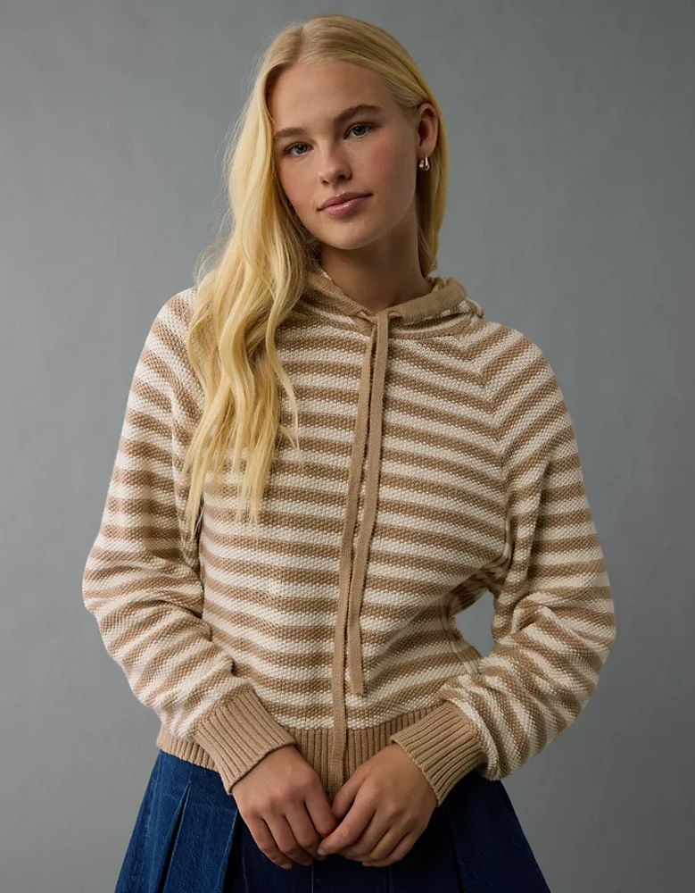 AE Cropped Cotton Hoodie