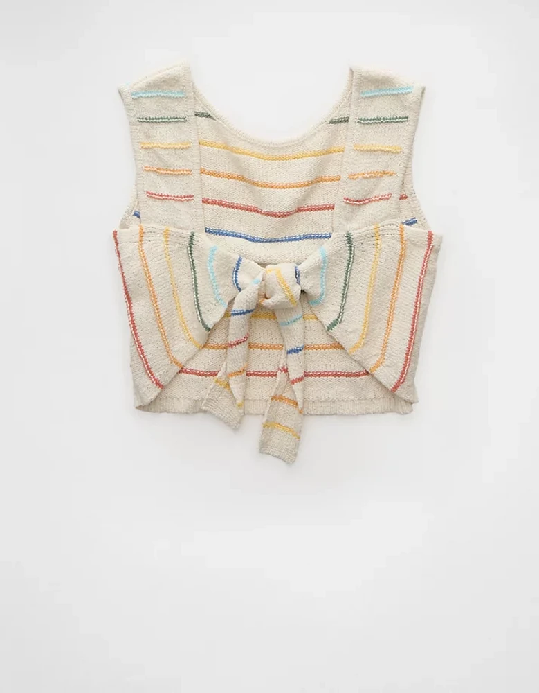 Débardeur court en tricot noué au dos Fierté AE