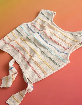 Débardeur court en tricot noué au dos Fierté AE