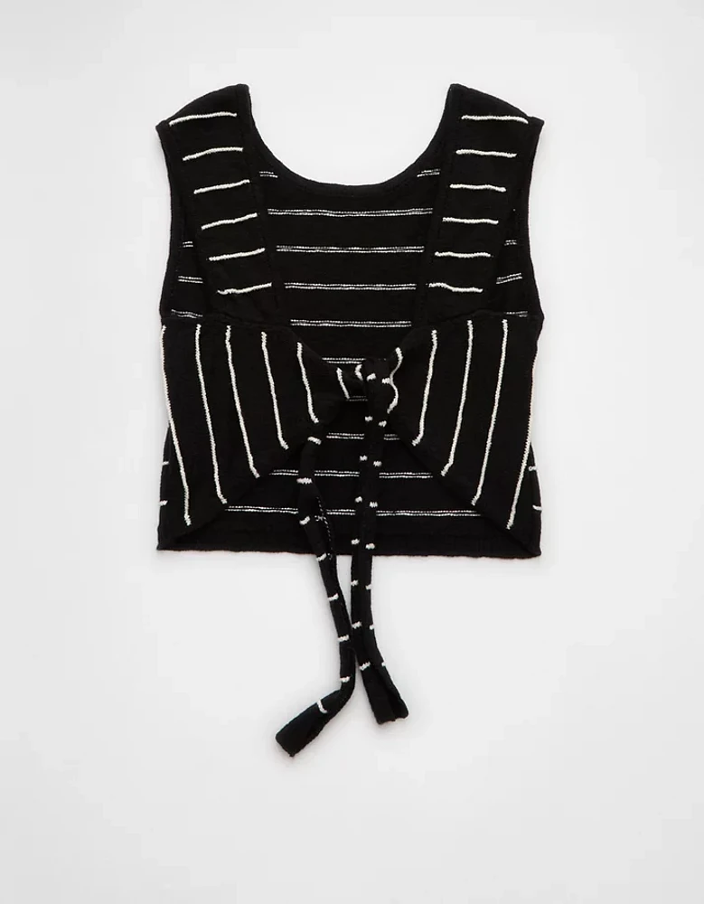 Débardeur en tricot rayé noué au dos AE