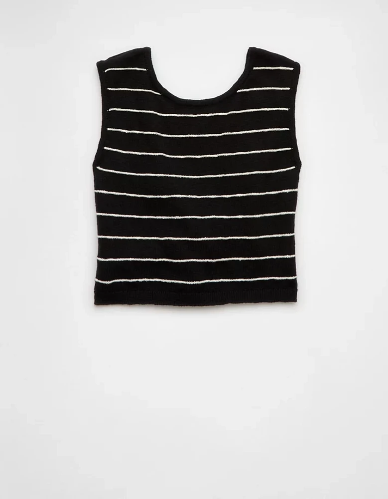 Débardeur en tricot rayé noué au dos AE