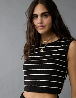 Débardeur en tricot rayé noué au dos AE