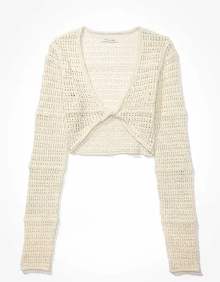AE Twist-Front Pullover Sweater