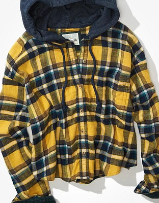 AE Cozy Cabin Cropped Hoodie Flannel