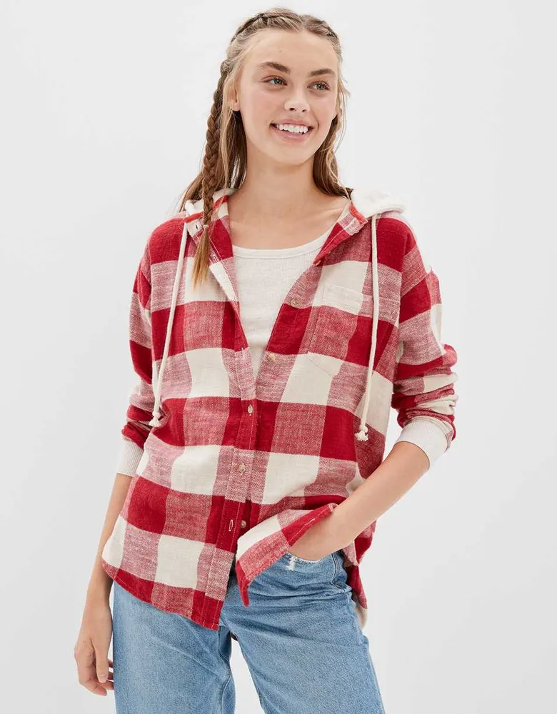 AE Oversized Plaid Flannel Shirt