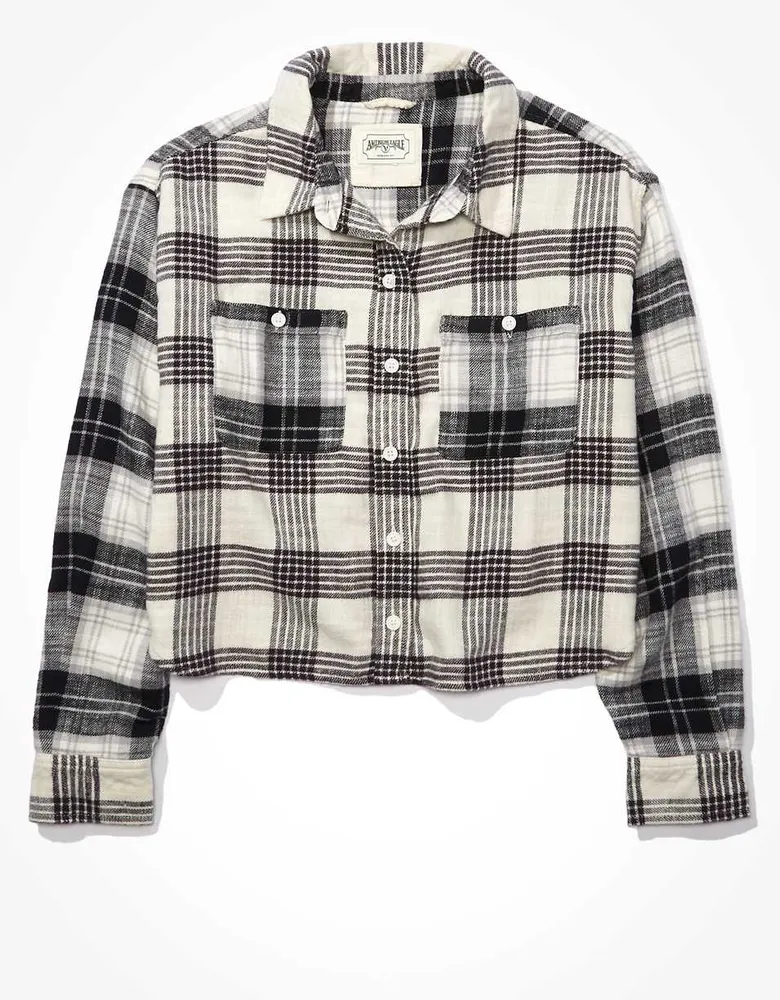 AE Cropped Flannel Shirt