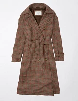 AE Plaid Trench Coat