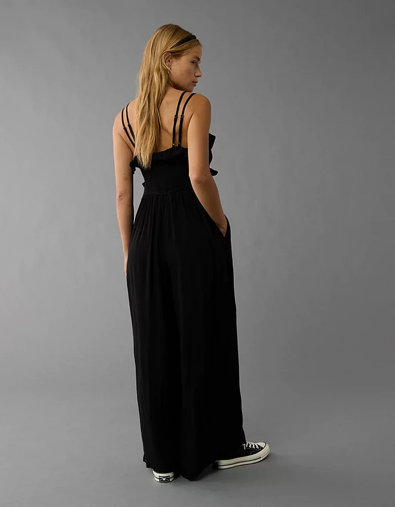 AE Ruffle Wide-Leg Jumpsuit