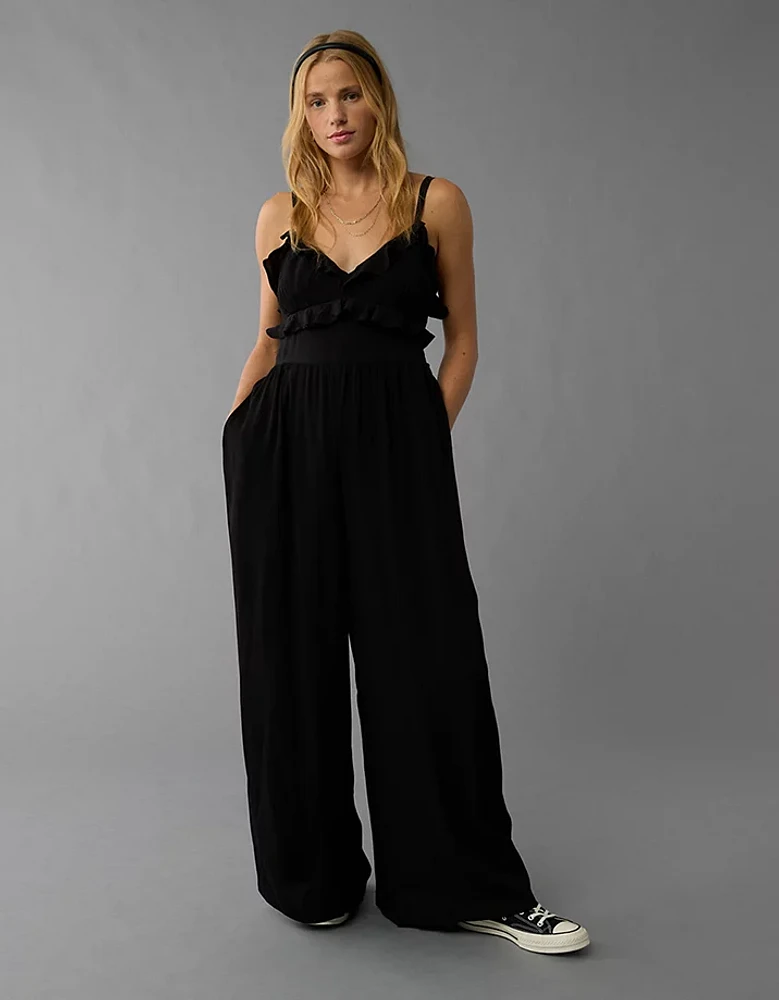 AE Ruffle Wide-Leg Jumpsuit