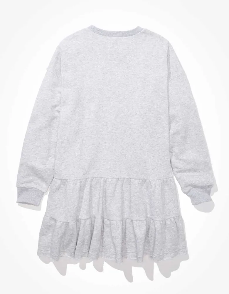 AE Fleece Tiered Sweatshirt Mini Dress