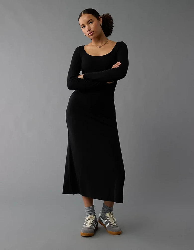 AE Long-Sleeve Plush Maxi Dress