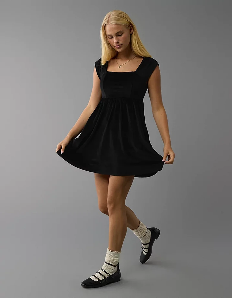 AE Velvet Babydoll Mini Dress