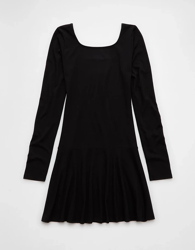 AE Knit Square Neck Drop Waist Mini Dress