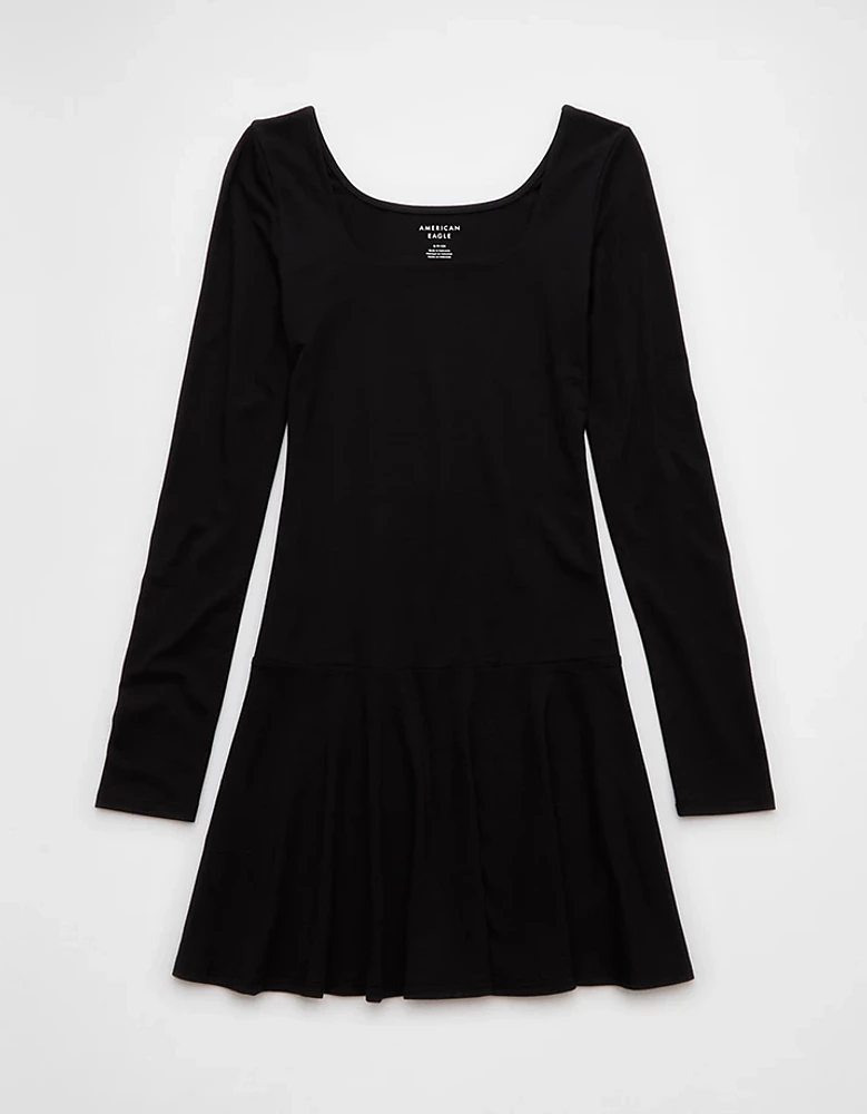 AE Knit Square Neck Drop Waist Mini Dress