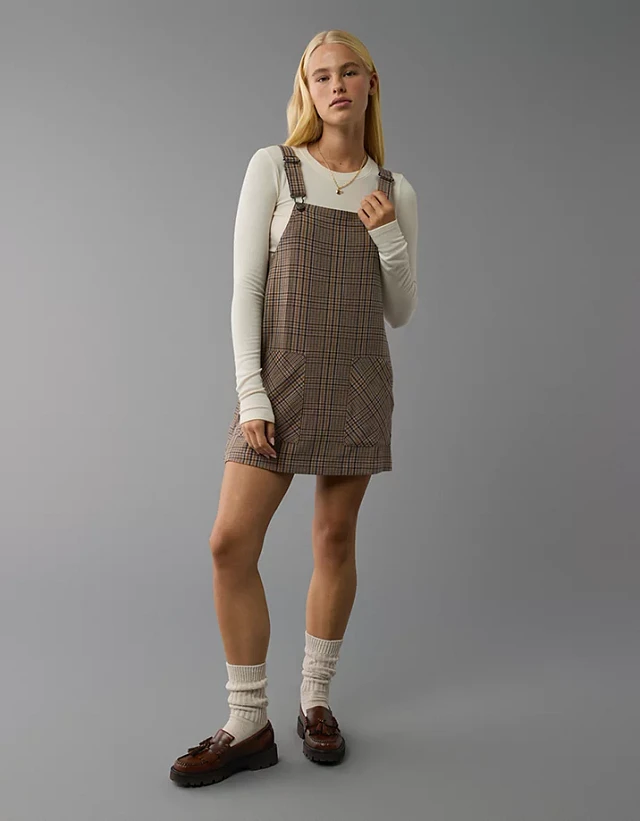 AE Plaid Pinafore Dress | Liberty Center