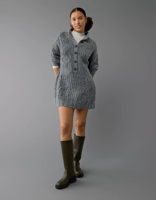 AE Long-Sleeve Mock Neck Mini Sweater Dress at Coquitlam Centre in  Coquitlam, BC