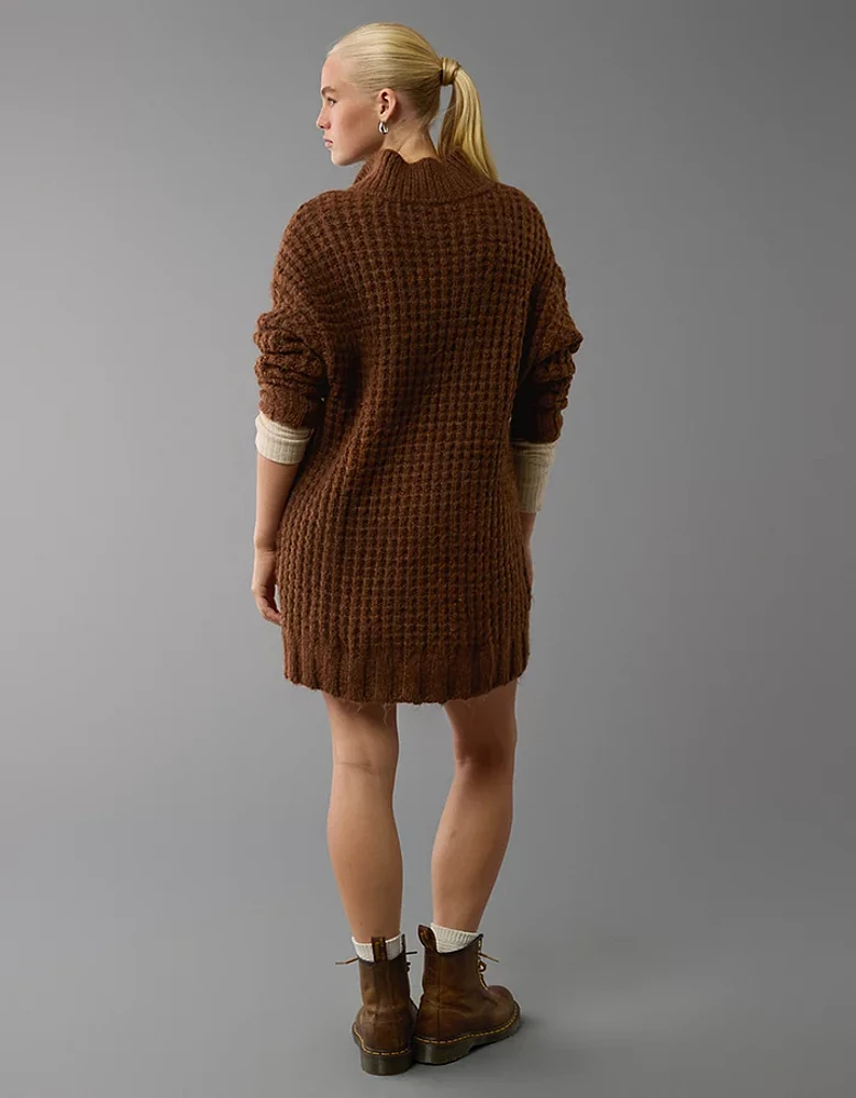 AE Long-Sleeve Mock Neck Mini Sweater Dress