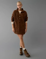 AE Long-Sleeve Mock Neck Mini Sweater Dress