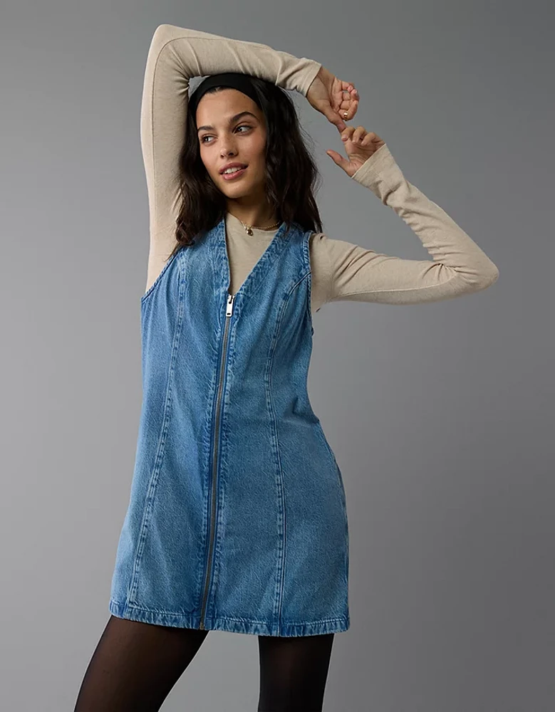 AE Zip-Up Denim Mini Dress