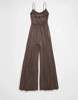 AE Velvet V-Waist Wide-Leg Jumpsuit