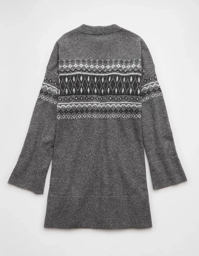 AE Crew Neck Fair Isle Sweater Mini Dress