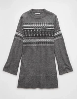 AE Crew Neck Fair Isle Sweater Mini Dress