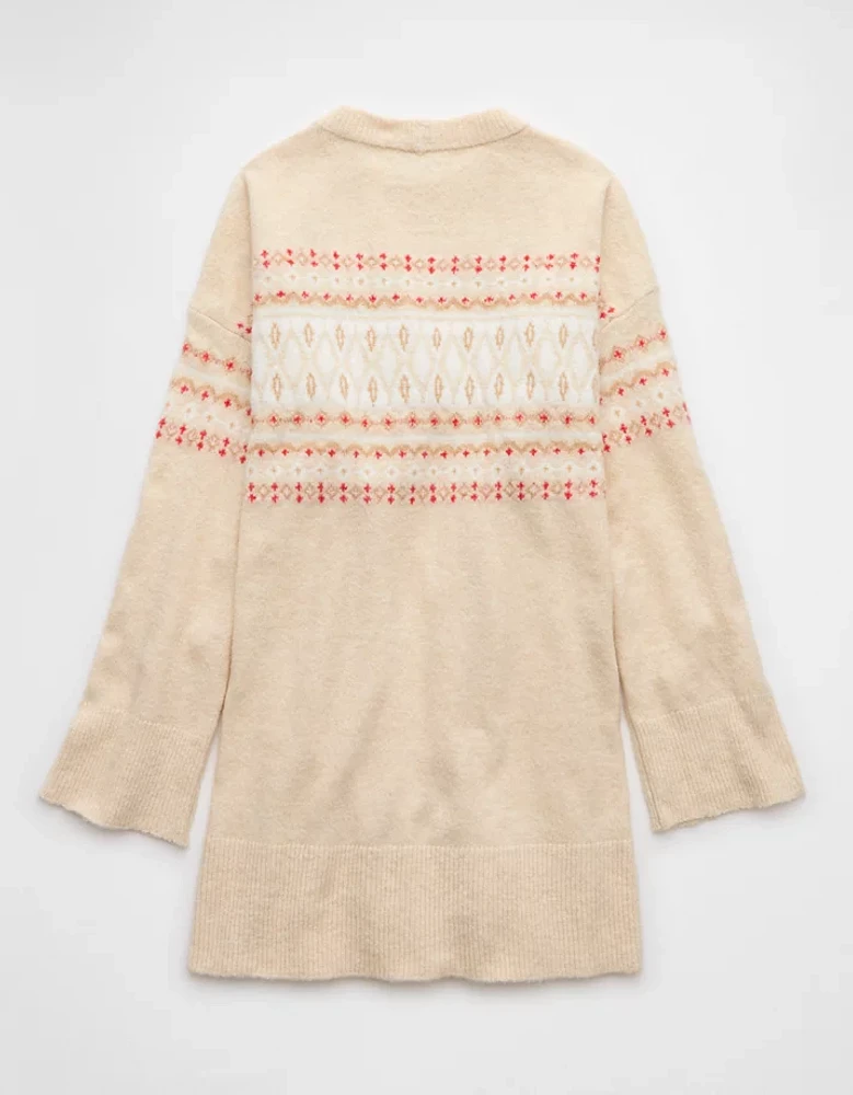 AE Crew Neck Fair Isle Sweater Mini Dress