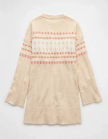 AE Crew Neck Fair Isle Sweater Mini Dress