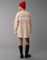 AE Crew Neck Fair Isle Sweater Mini Dress