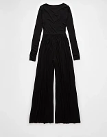 AE Soft & Sexy Long-Sleeve V-Neck Jumpsuit