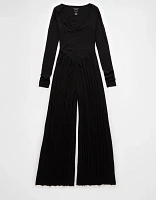 AE Soft & Sexy Long-Sleeve V-Neck Jumpsuit