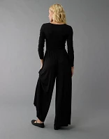 AE Soft & Sexy Long-Sleeve V-Neck Jumpsuit