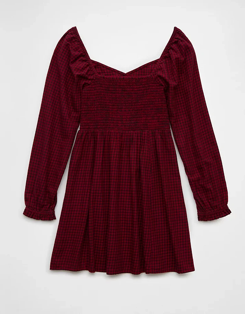 AE Long-Sleeve Sweetheart Mini Dress