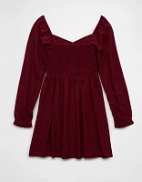 AE Long-Sleeve Sweetheart Mini Dress