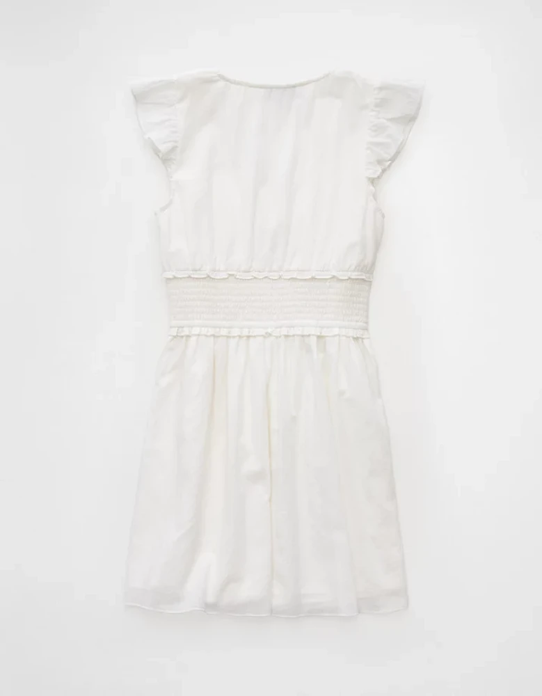Minirobe à smocks et manches flottantes AE