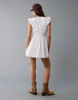 Minirobe à smocks et manches flottantes AE