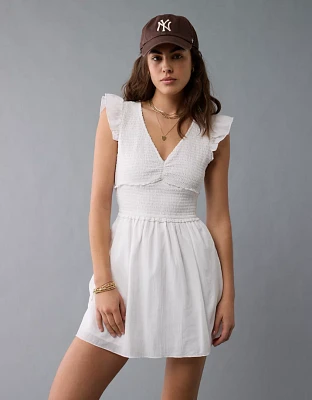 AE Smocked Flutter Sleeve Mini Dress