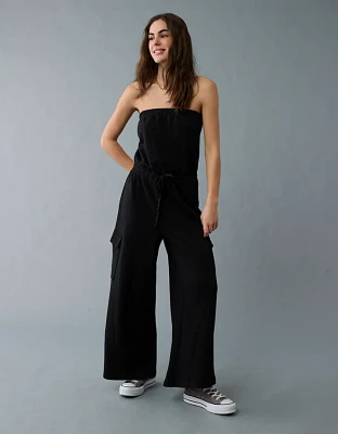 AE Strapless Tube Top Cargo Jumpsuit