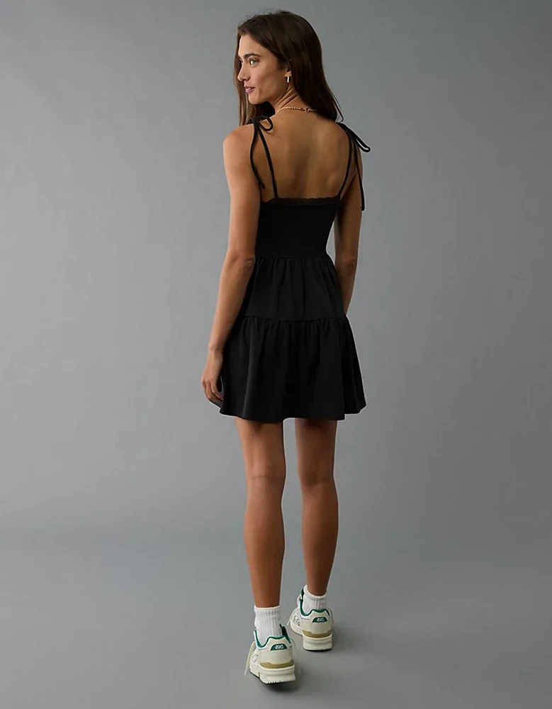 AE Tie Strap Tiered Mini Dress