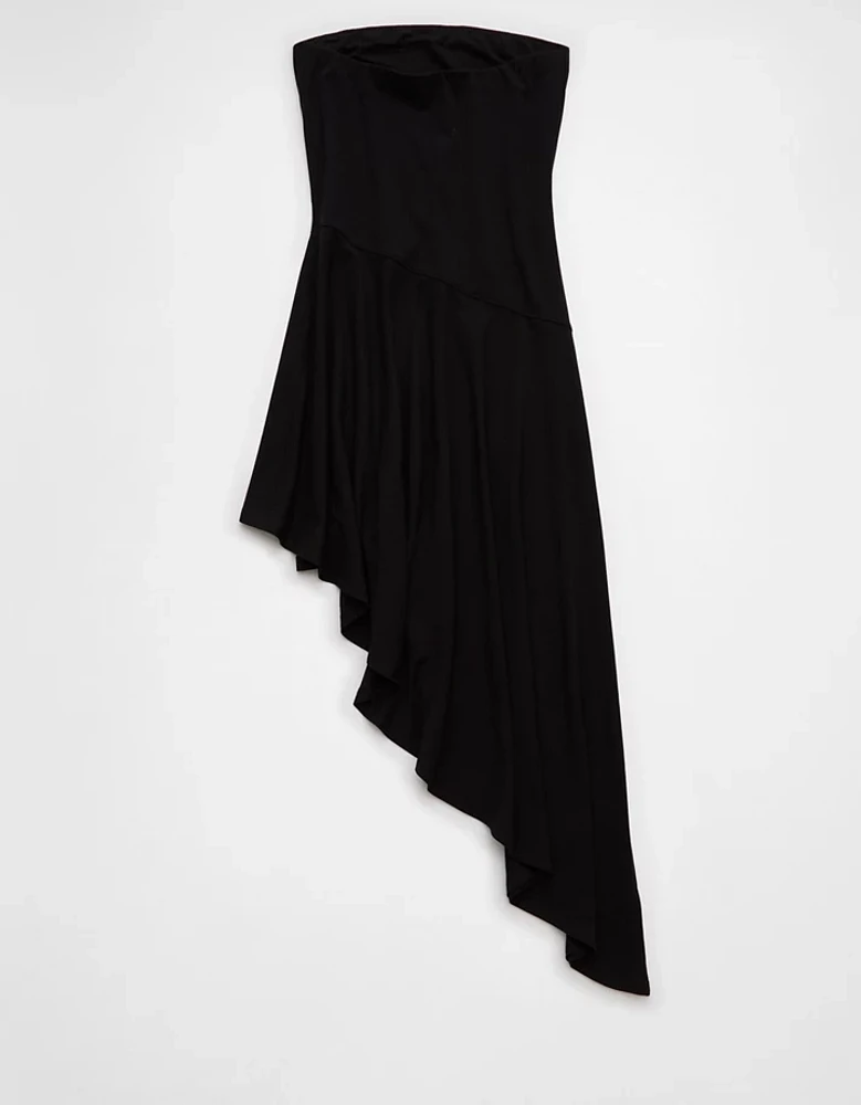 AE Asymmetric Hem Tube Top Maxi Dress