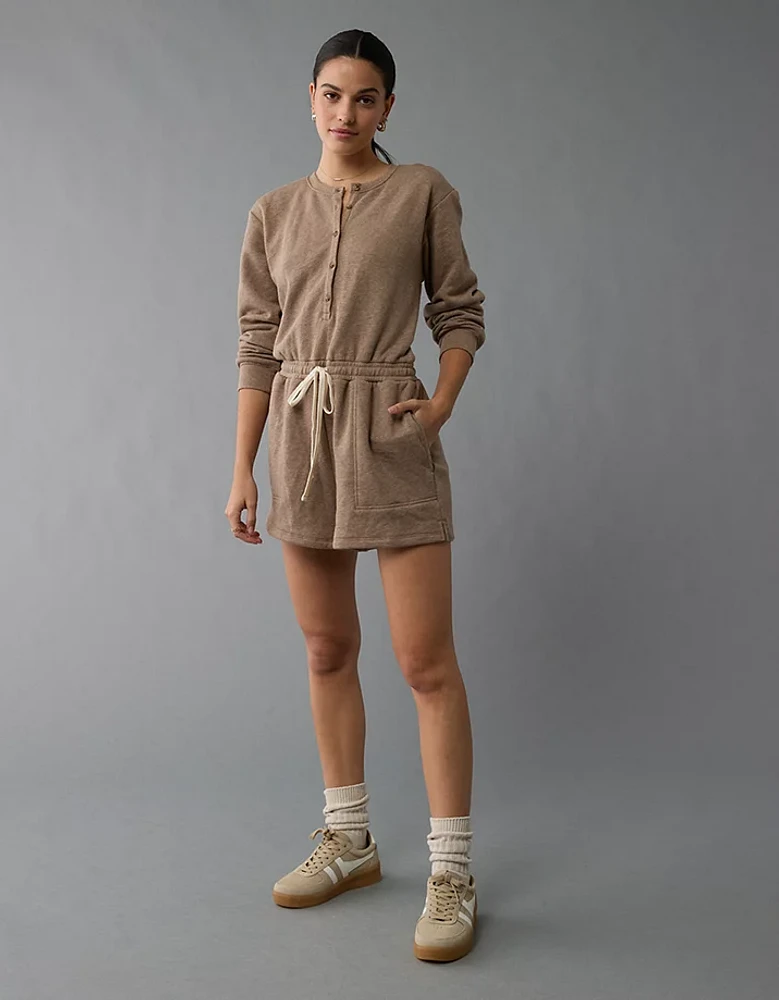 AE Cozy Henley Lounge Romper