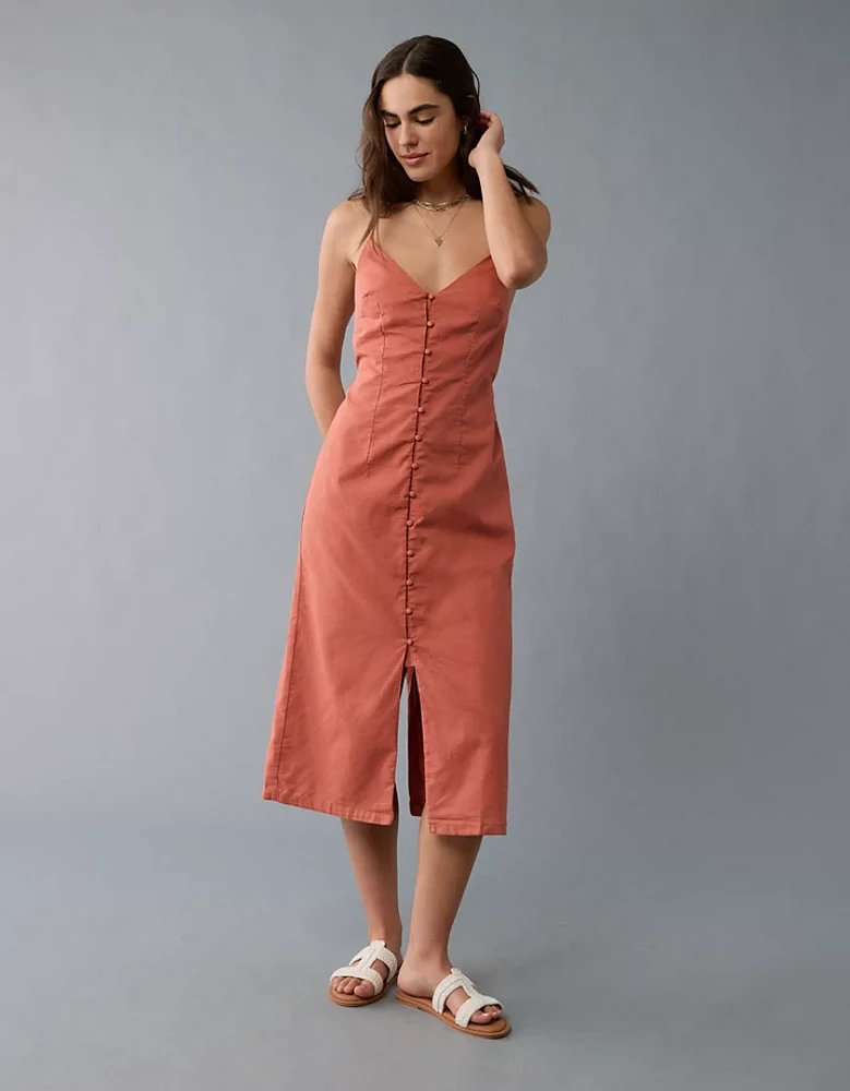 AE Button-Up Midi Dress