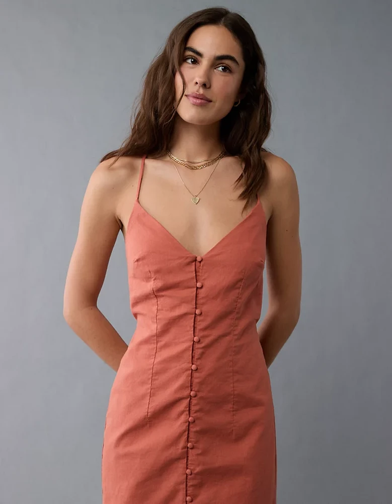 AE Button-Up Midi Dress
