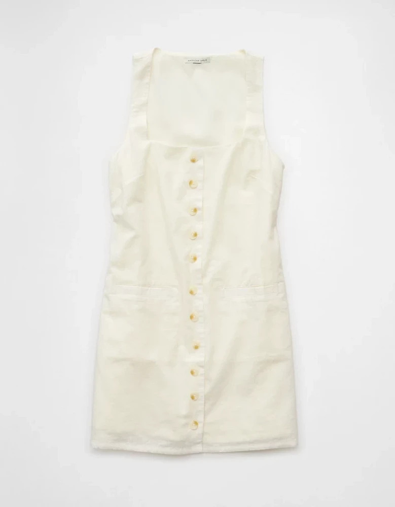 AE Square Neck Button-Up Mini Dress